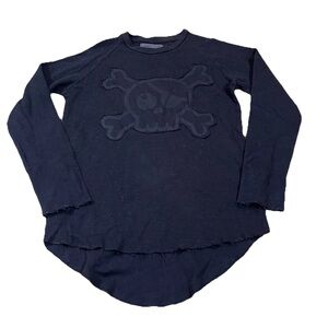 Nununu‎ Boy "Skull" Long Sleeve T-Shirt Distressed Size 6-7